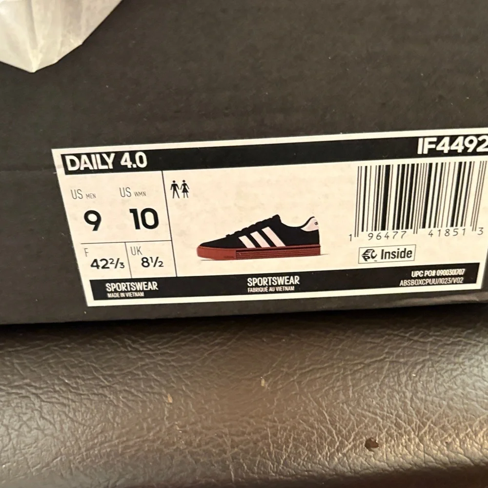 New‎ Adidas Men's Daily 4.0 Charcoal and White Sneakers Size 9